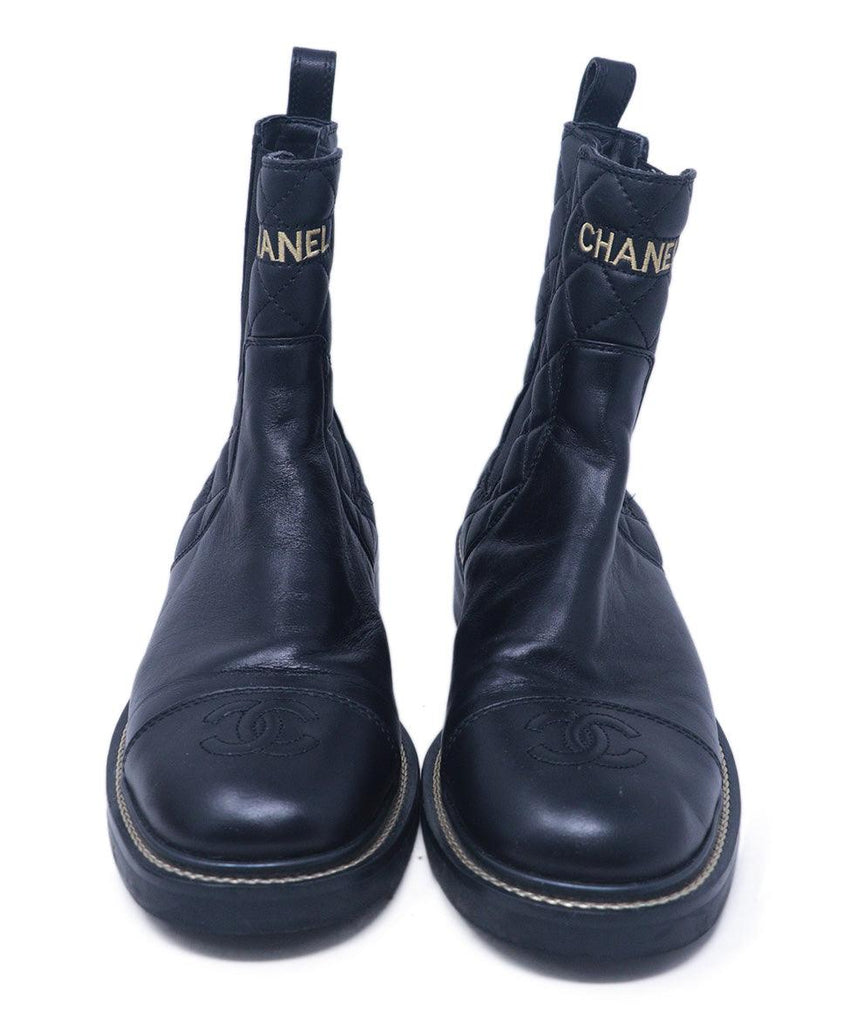 Chanel Black Quilted Leather Boots 3