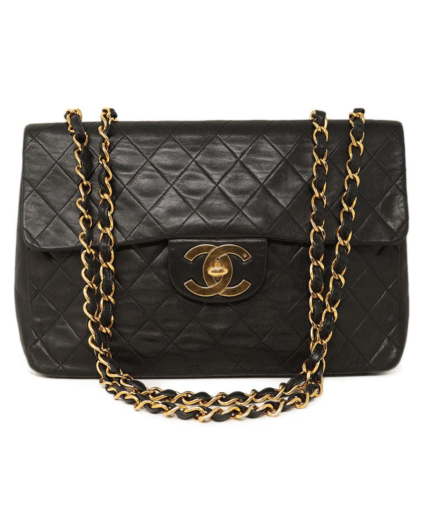 Chanel Black Quilted Leather Classic Flap Bag - Michael's Consignment NYC