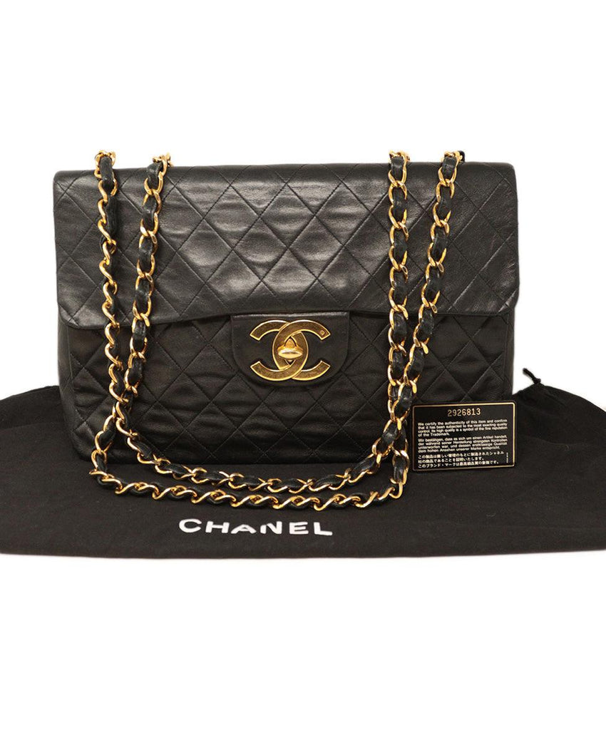 Chanel Black Quilted Leather Classic Flap Bag - Michael's Consignment NYC