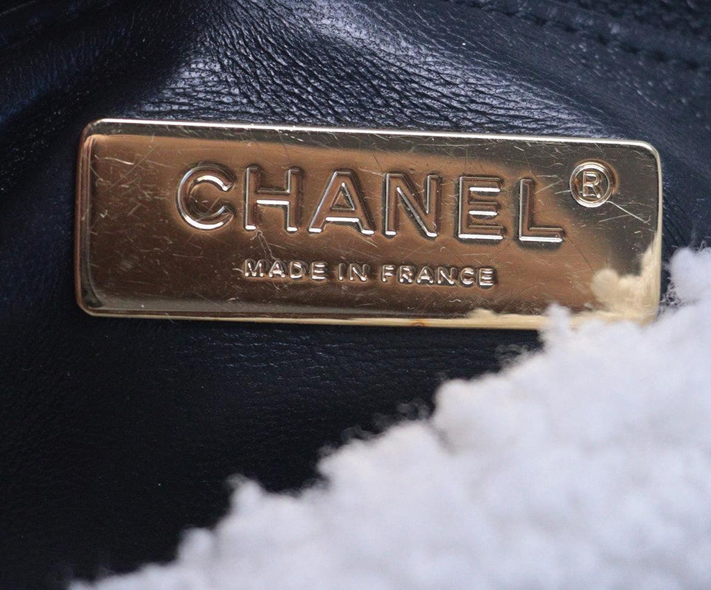 Chanel 2021 Shearling Stripe Medium 19 Flap Bag 7