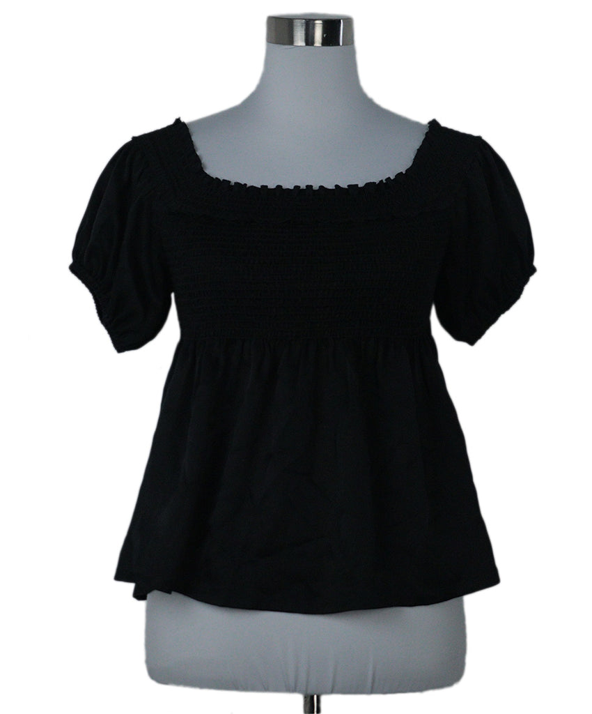 Chanel Black Silk Smocked Top 