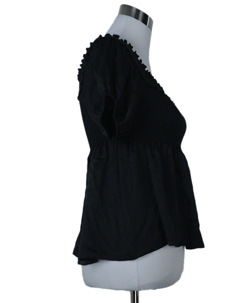 Chanel Black Silk Smocked Top 1