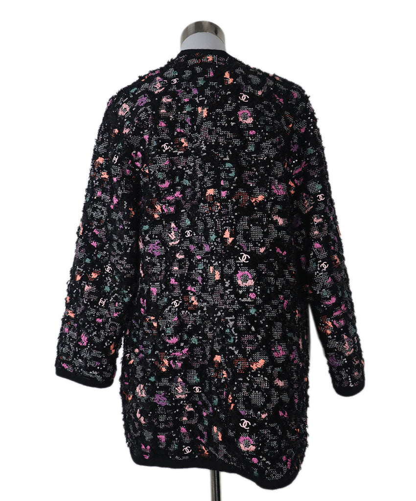 Chanel Black Multicolor Sequins Knit Jacket 2