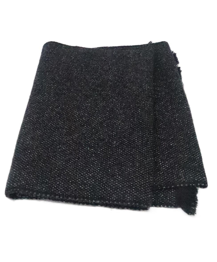 Chanel Black & Silver Embellished Cashmere Scarf 2