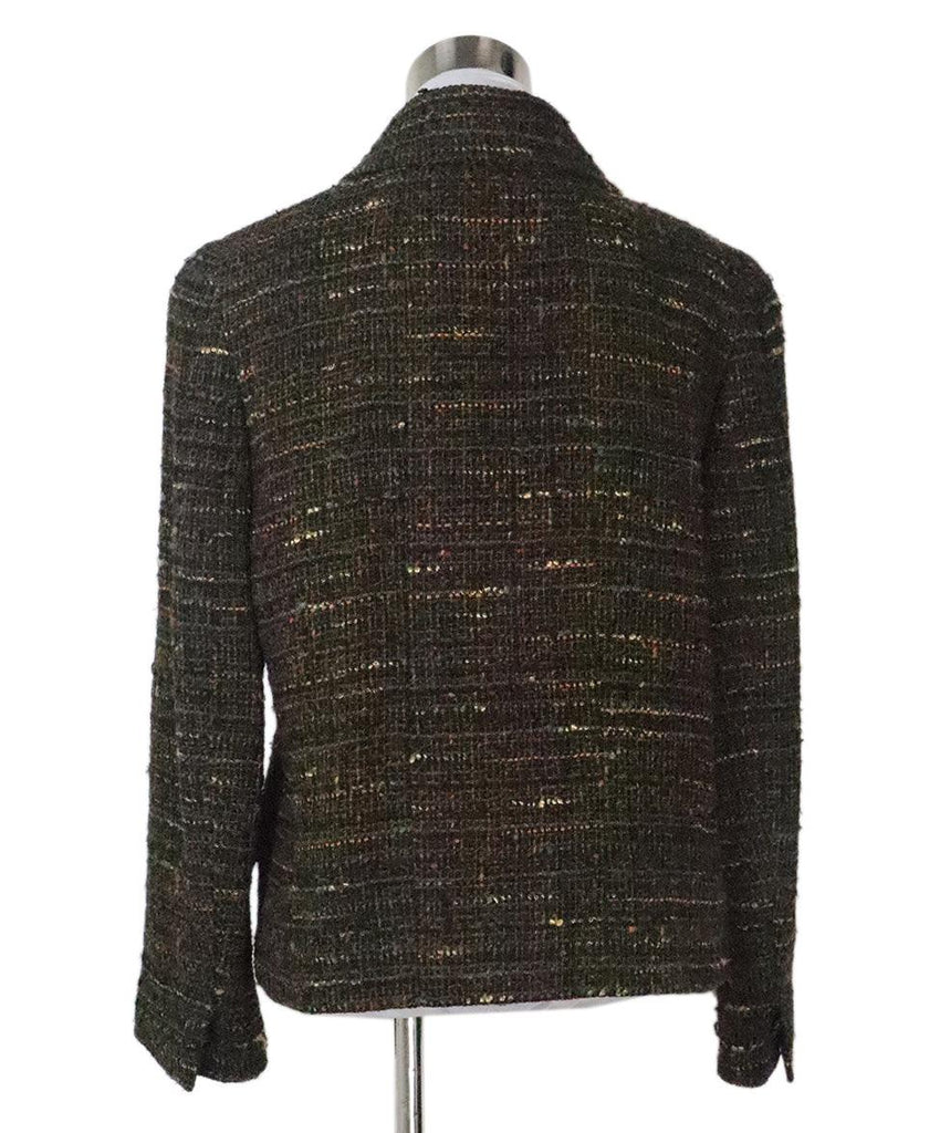 Chanel Brown & Green Tweed Blazer 2