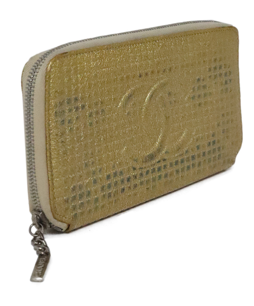 Chanel Metallic Gold Leather Wallet 1