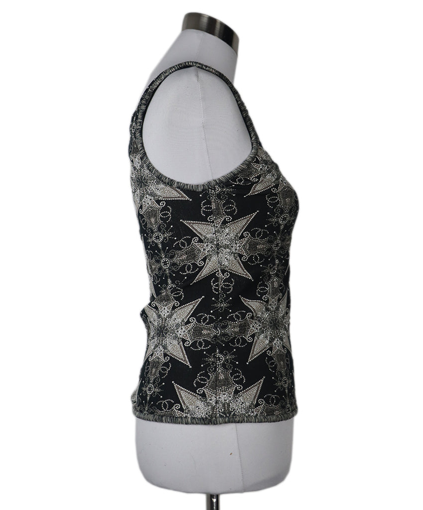 Chanel Grey Polyester Silver Top 1