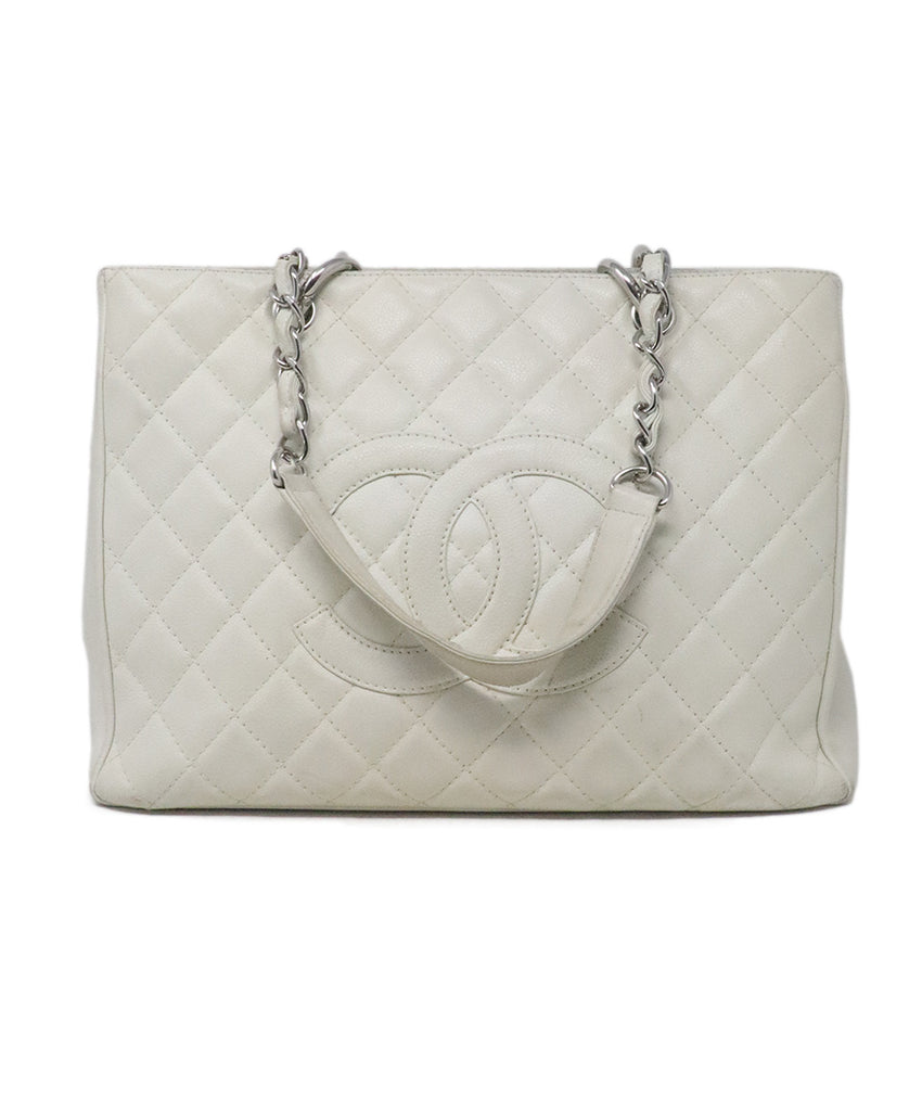 Chanel Ivory Caviar Leather Tote 