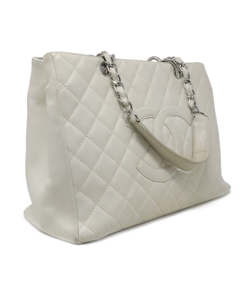 Chanel Ivory Caviar Leather Tote 1