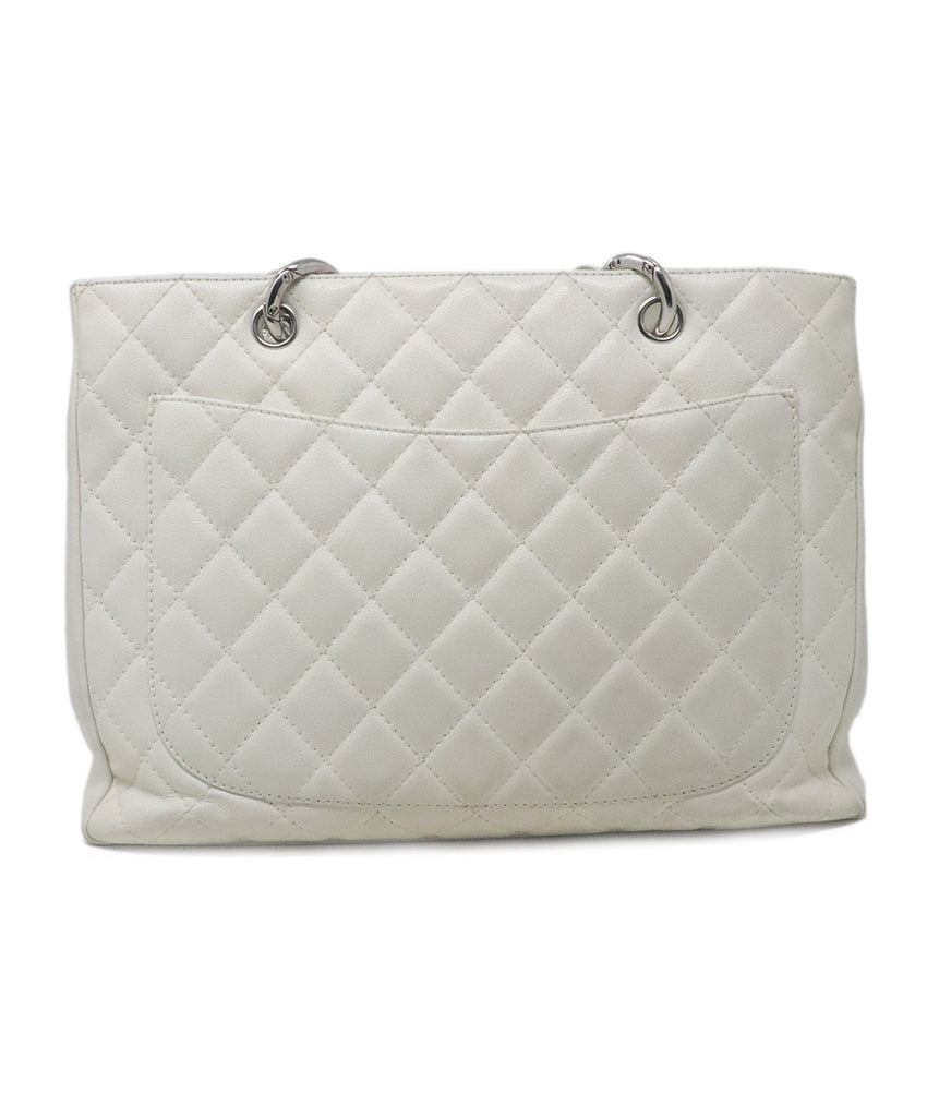 Chanel Ivory Caviar Leather Tote 2