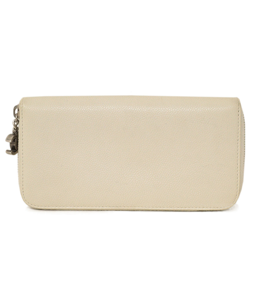 Chanel Ivory Caviar Leather Wallet 2