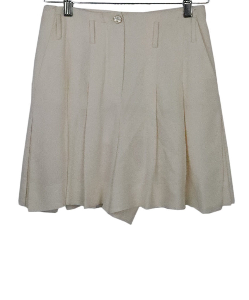 Chanel Ivory Silk Shorts 