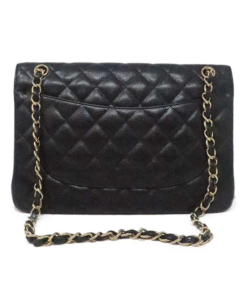 Chanel Black Caviar Leather Large Classic Flap Bag 2