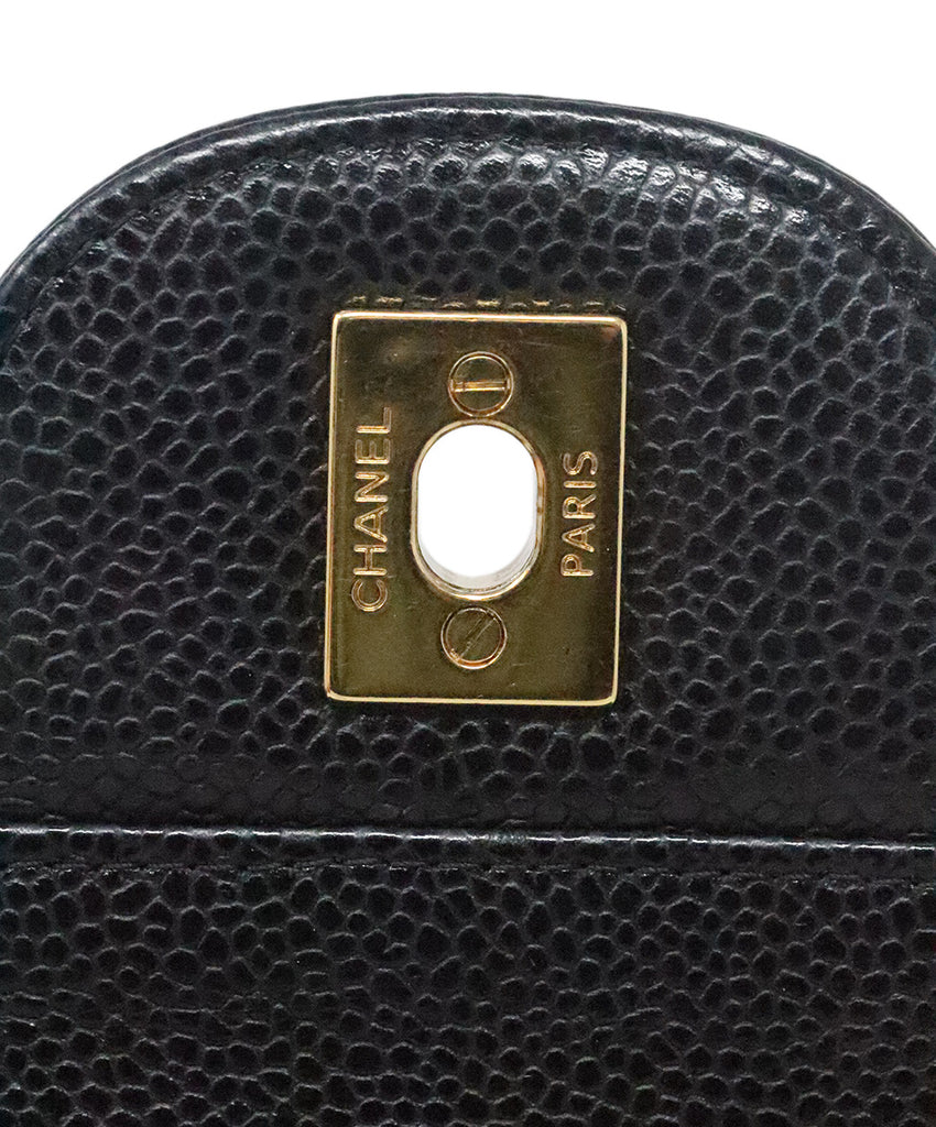 Chanel Black Caviar Leather Large Classic Flap Bag 13