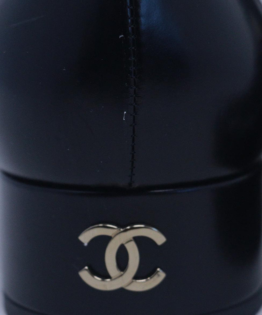 Chanel Black Leather Lettering Loafers 5