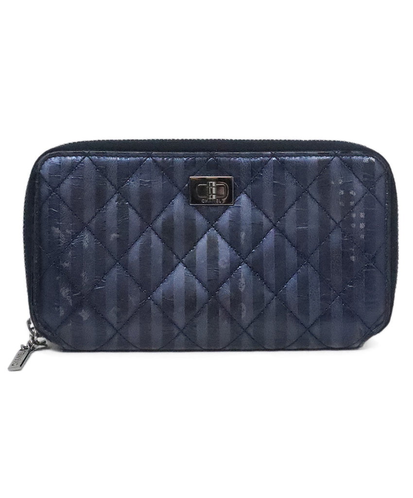 Chanel Navy Metallic Wallet 