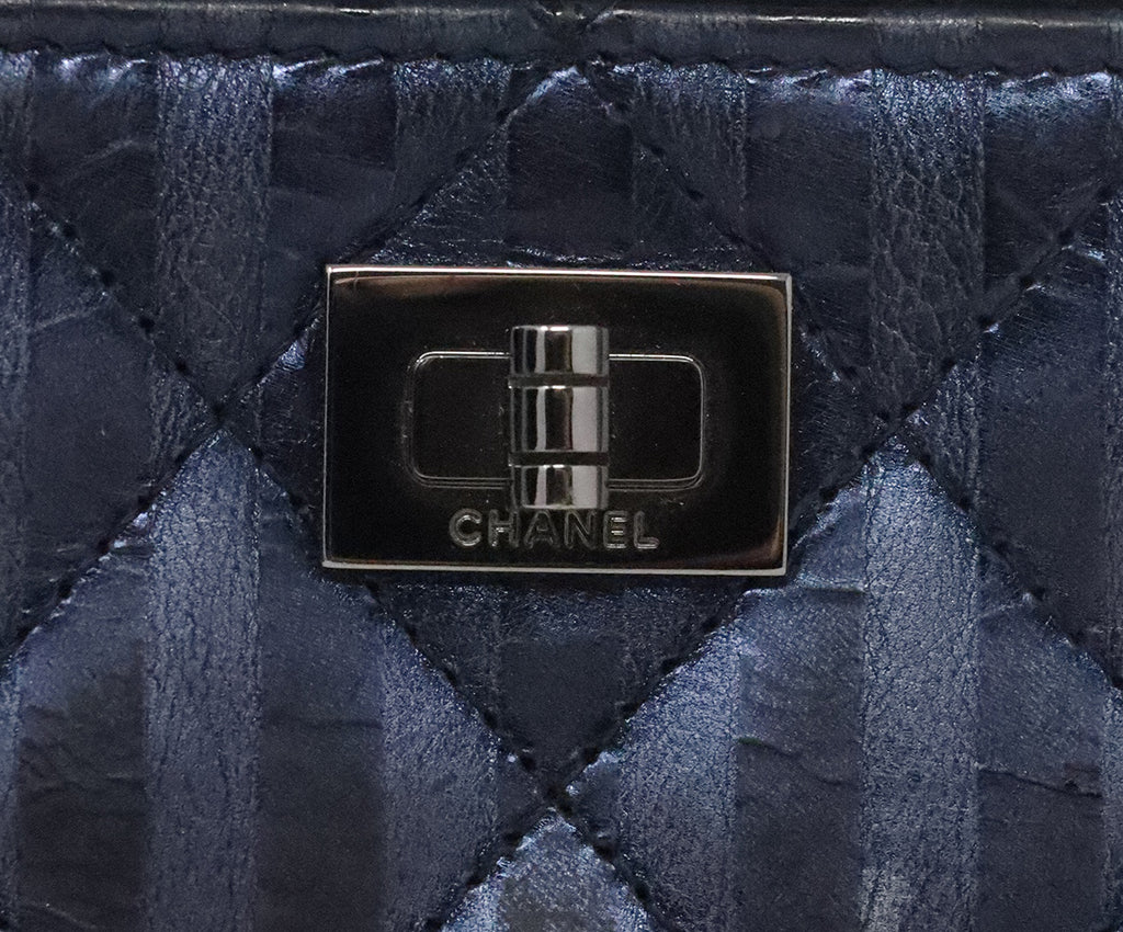 Chanel Navy Metallic Wallet 7