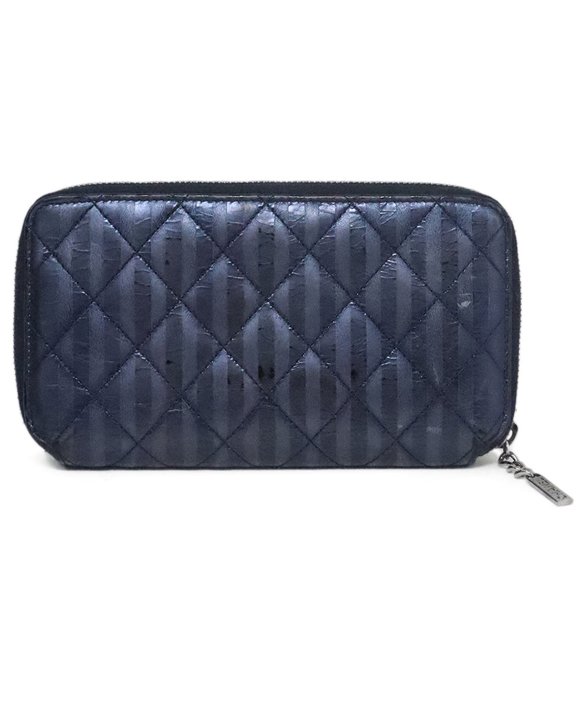 Chanel Navy Metallic Wallet 2