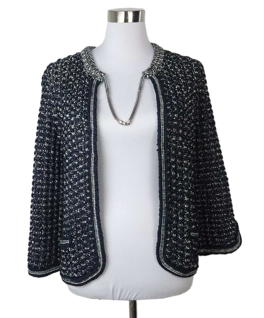 Chanel Navy Tweed Cardigan 