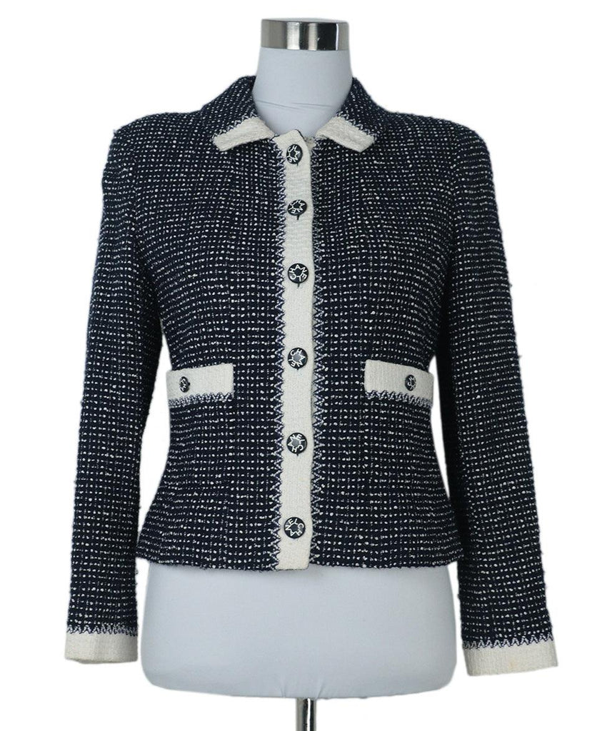 Chanel 1996 Cruise Navy & White Blazer 