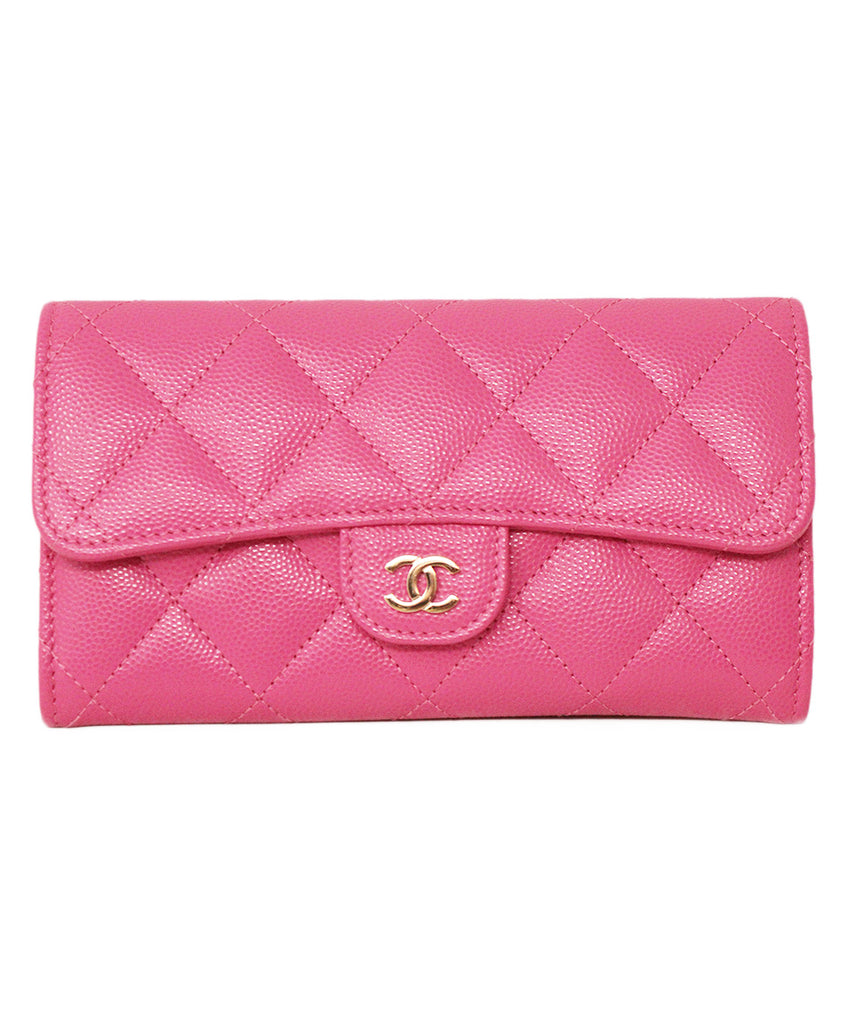 Chanel Pink Caviar Leather Wallet 