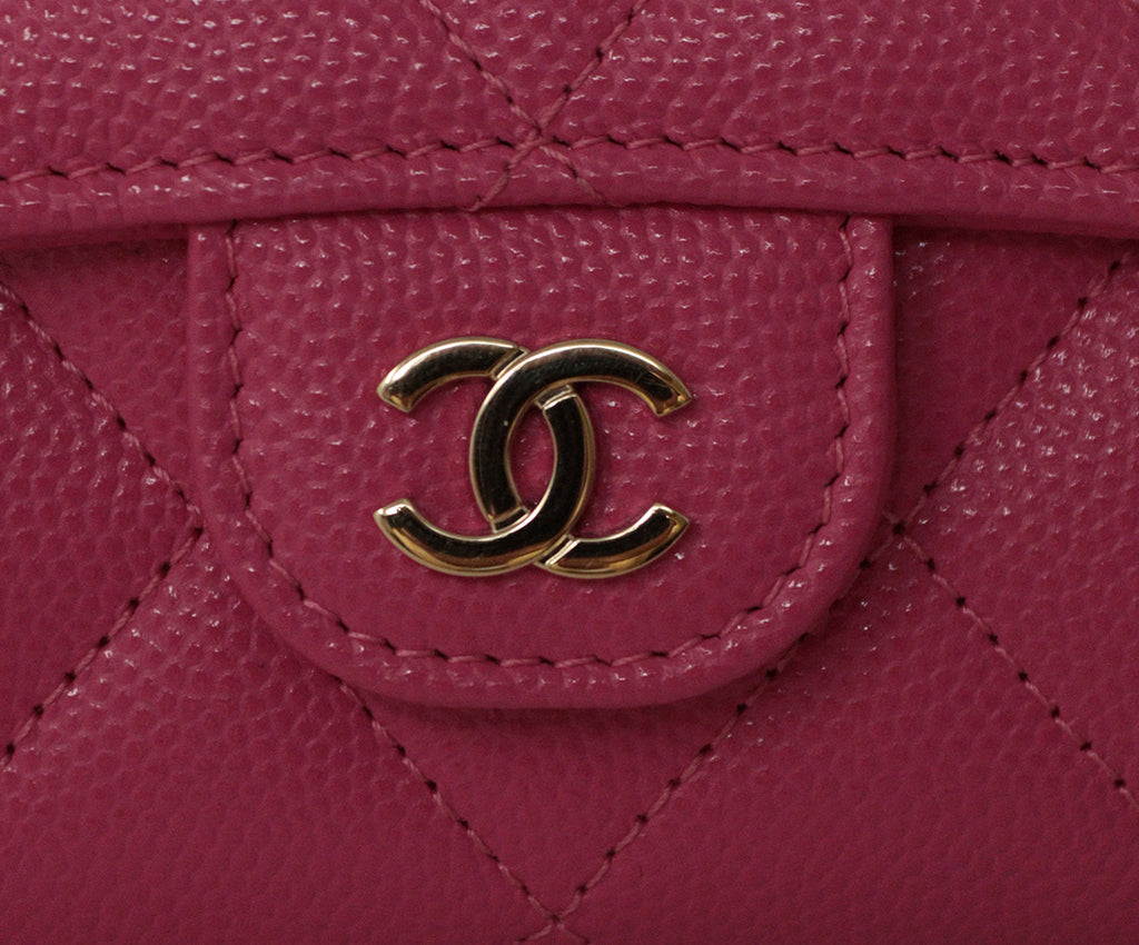 Chanel Pink Caviar Leather Wallet 9