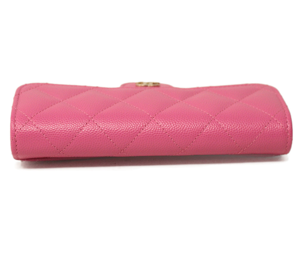 Chanel Pink Caviar Leather Wallet 4