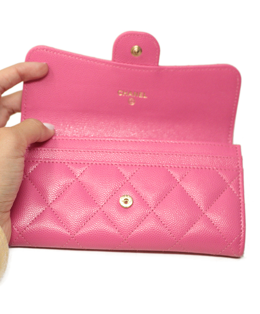 Chanel Pink Caviar Leather Wallet 5