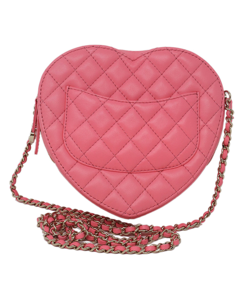 Chanel Pink Quilted Leather Heart Crossbody 2