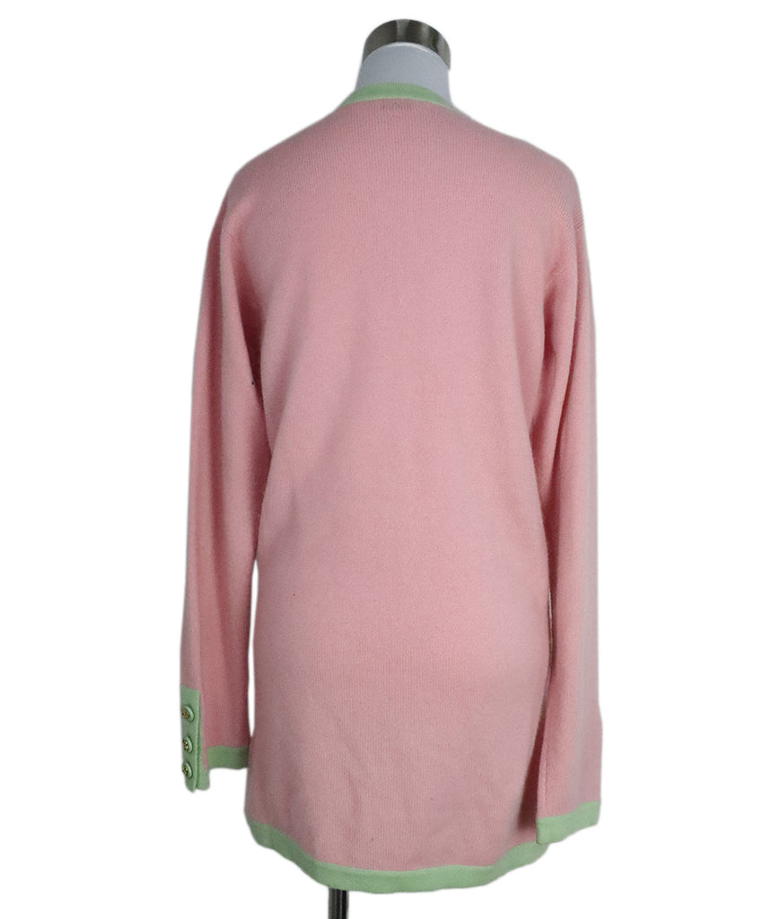 Chanel Vintage Pink & Mint Cashmere Cardigan 2