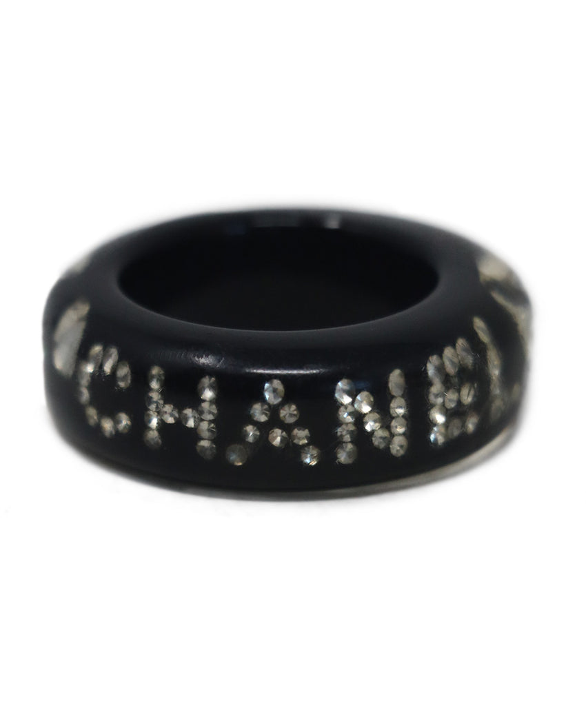 Chanel Black Lucite Ring 