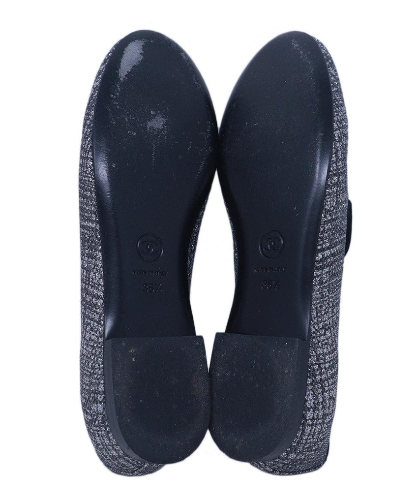 Chanel Silver & Black Lurex Flats 4