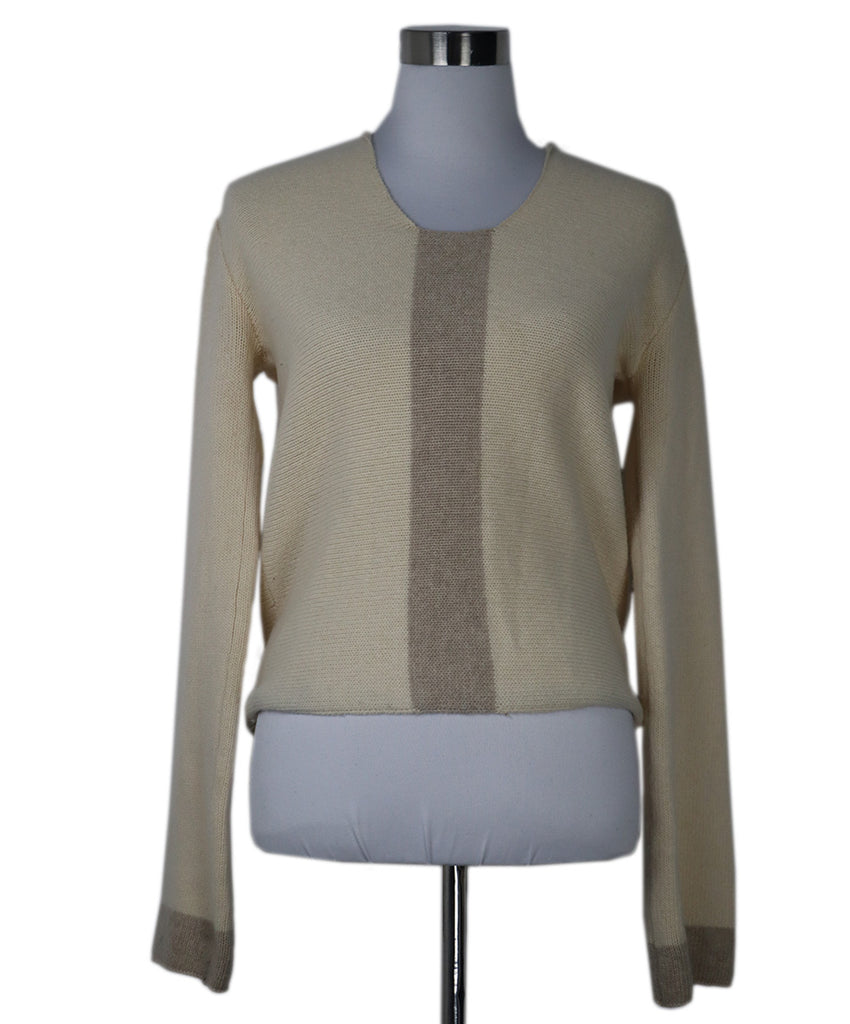 Chanel Neutral Ivory Cashmere Sweater 