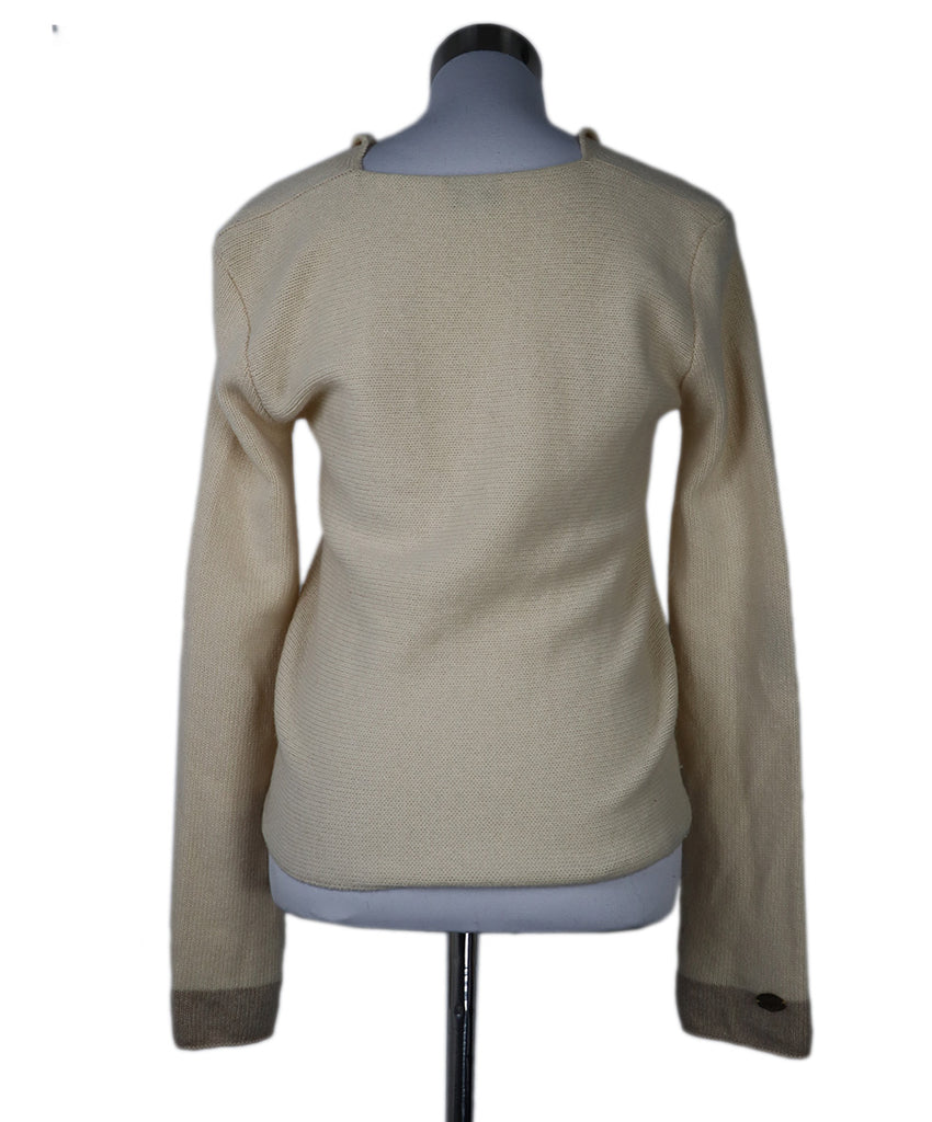 Chanel Neutral Ivory Cashmere Sweater 2