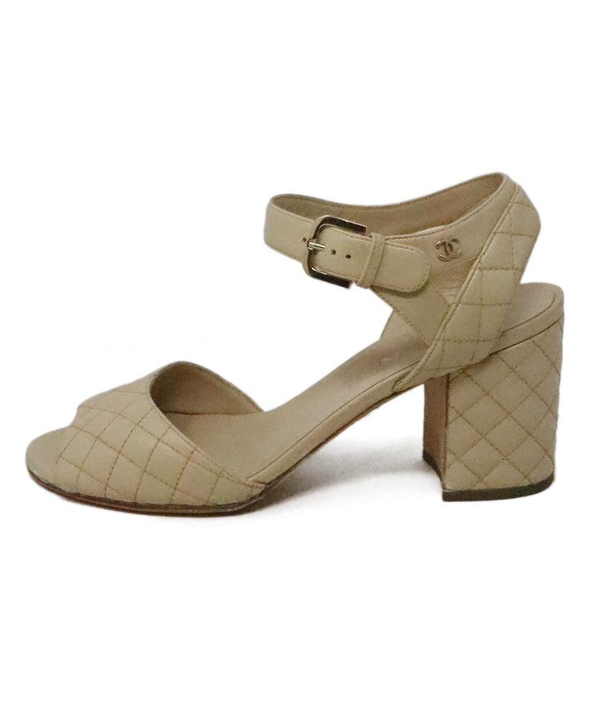 Chanel Tan Quilted Leather Heels 1