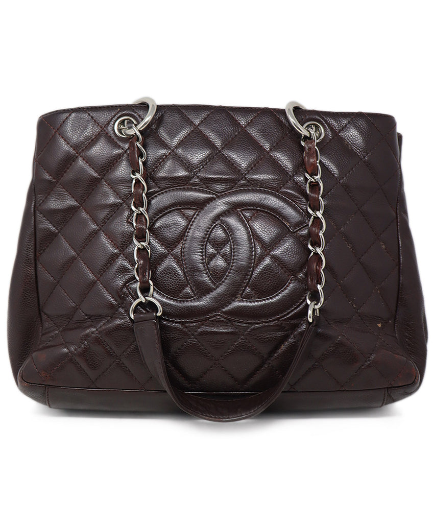 Chanel Brown Quilted Leather Tote 