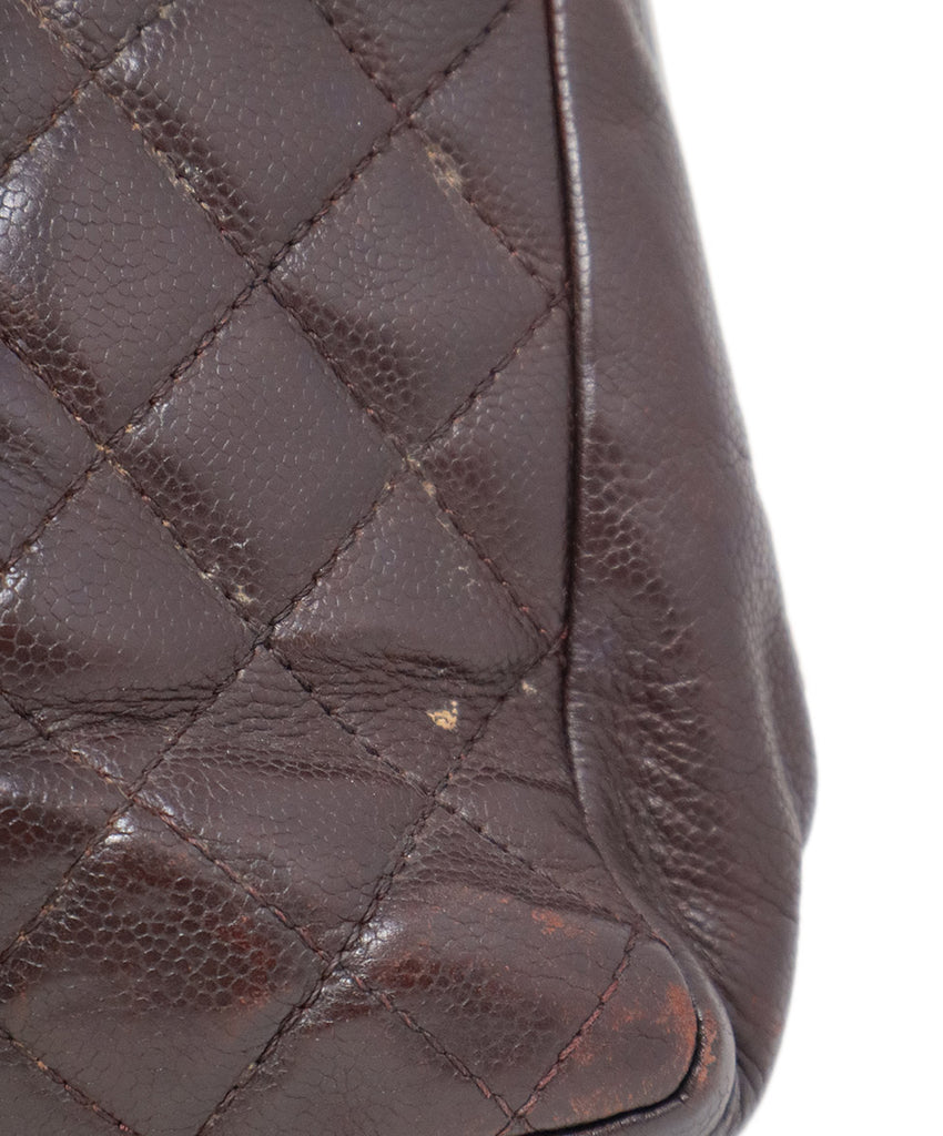 Chanel Brown Quilted Leather Tote 9