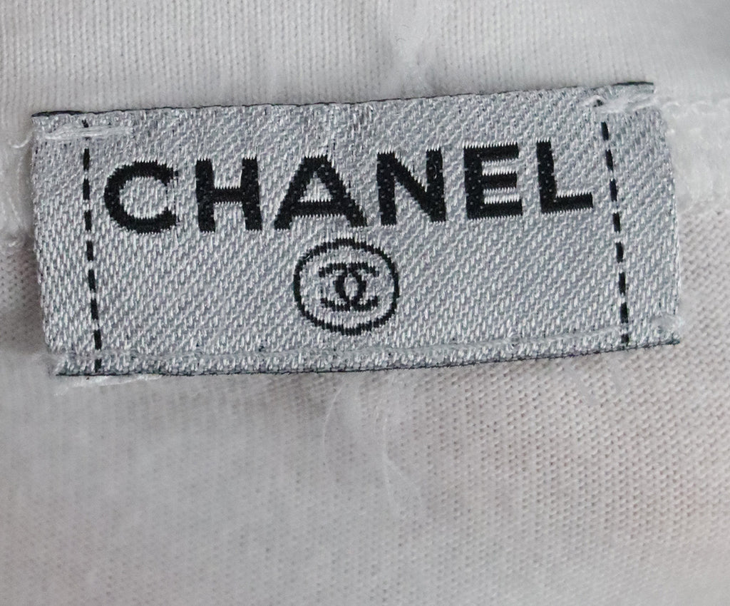 Chanel White Cotton Beaded Patch T-Shirt 3