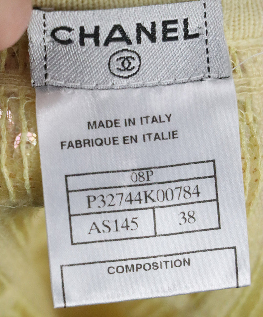 Chanel Yellow Cashmere Sequins Cardigan 3