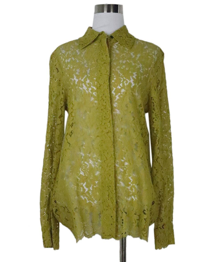 Chartreuse Green Lace Blouse 