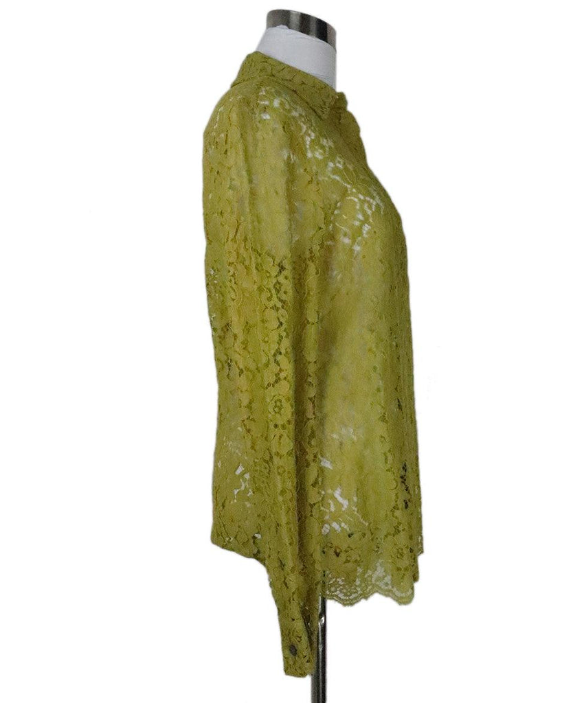 Chartreuse Green Lace Blouse 1