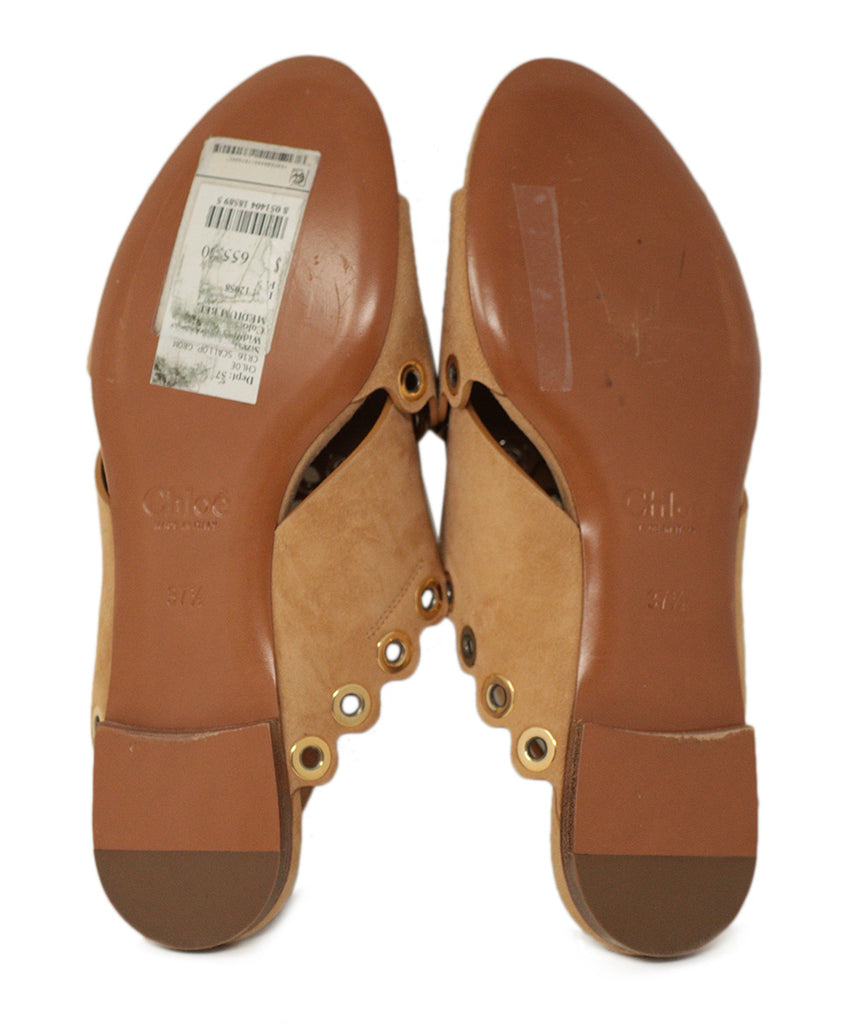 Chloe Tan Suede Grommet Sandals 4