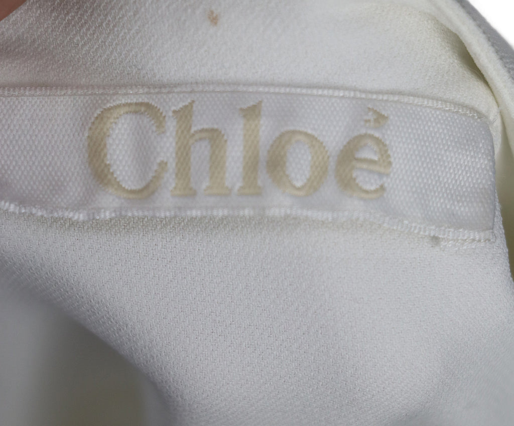 Chloe White Viscose Rhinestone Blouse 3