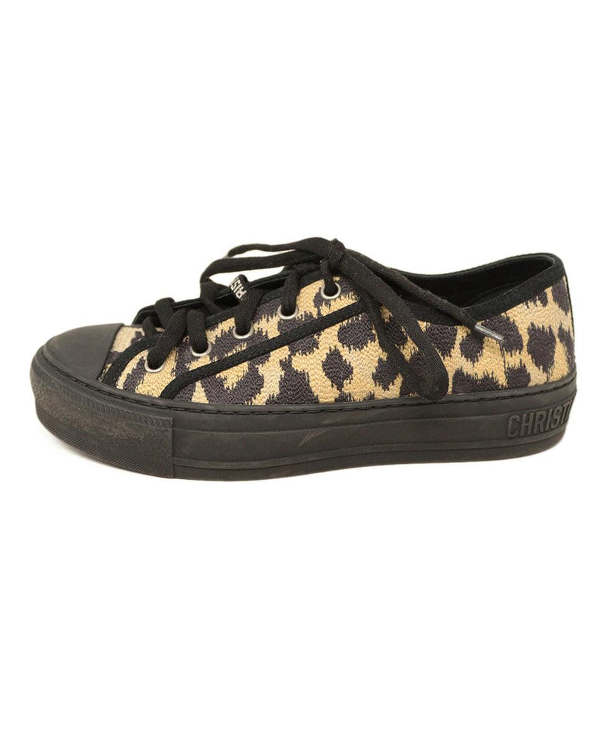 Christian Dior Black & Brown Leopard Print Sneakers sz 5 - Michael's Consignment NYC