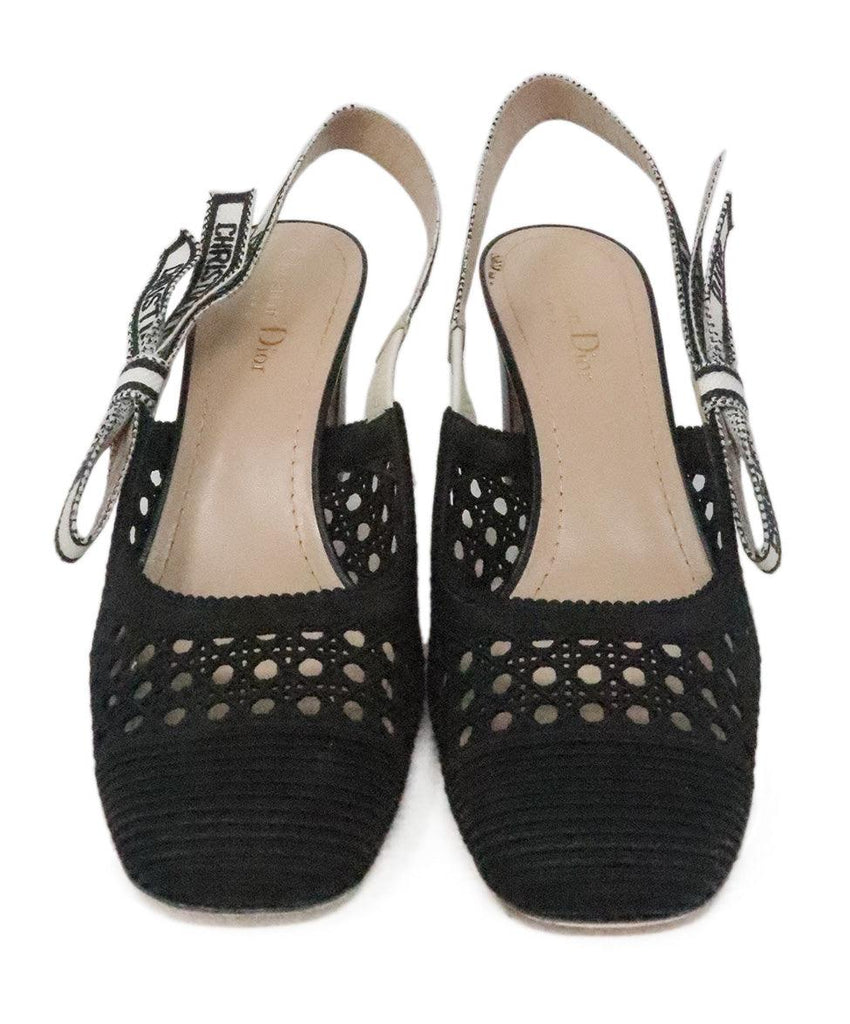 Christian Dior B&W Canvas Heels 3