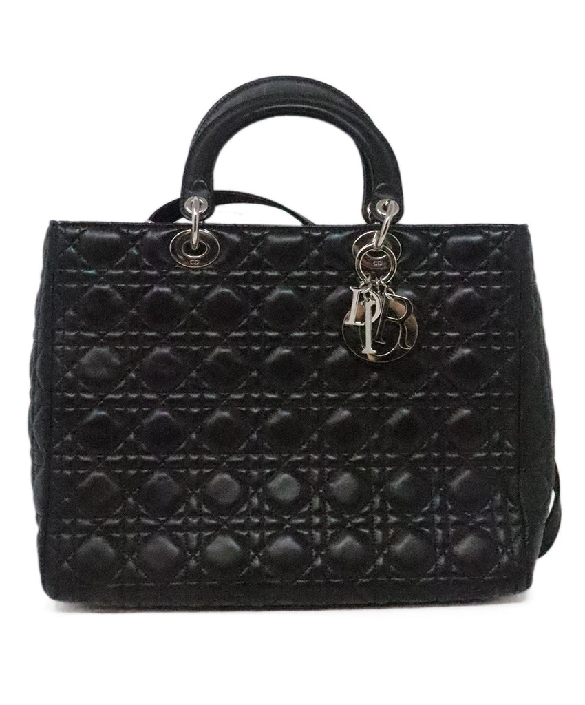 Christian Dior Large Black Leather Lady Dior Bag 