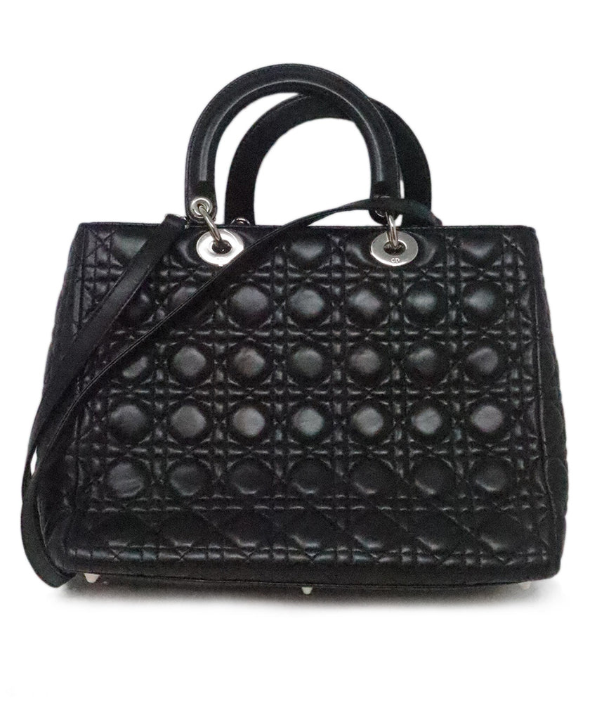 Christian Dior Large Black Leather Lady Dior Bag 2