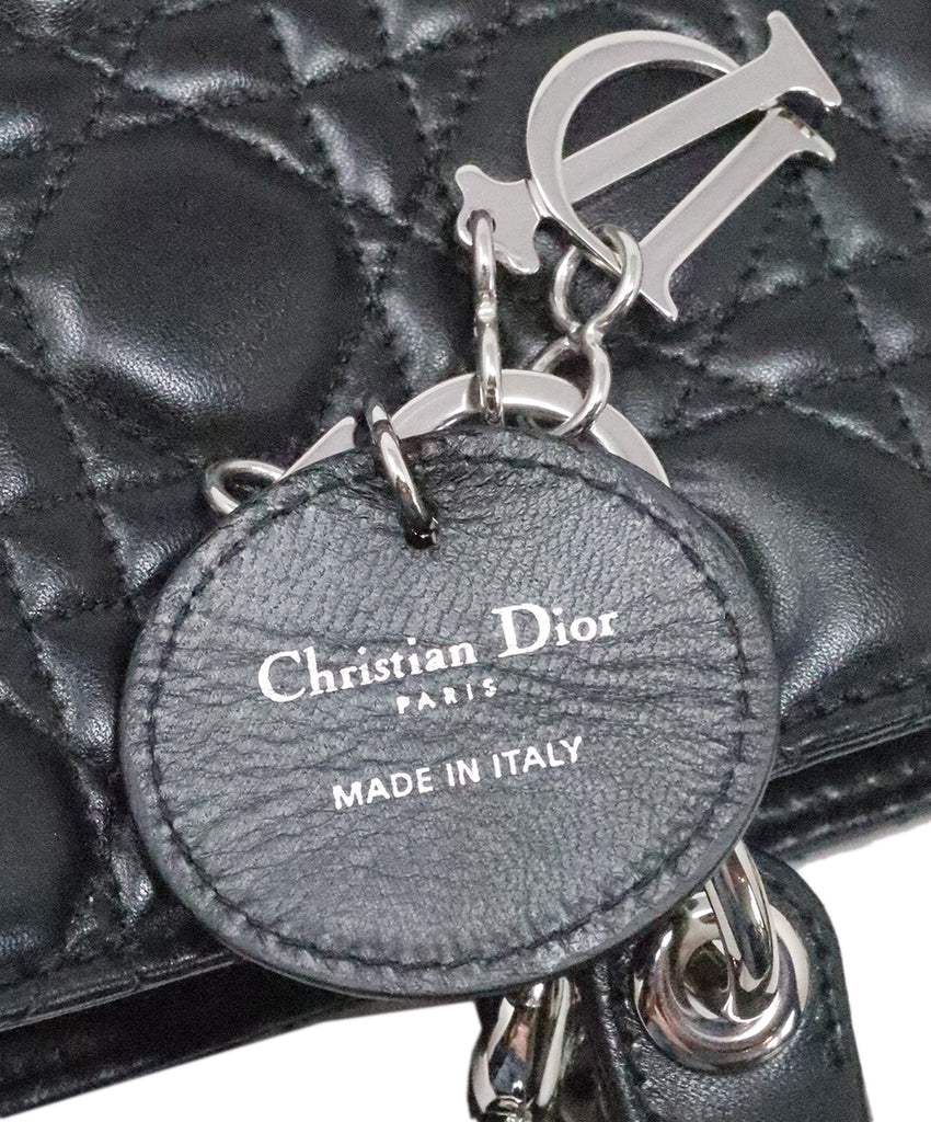 Christian Dior Large Black Leather Lady Dior Bag 8