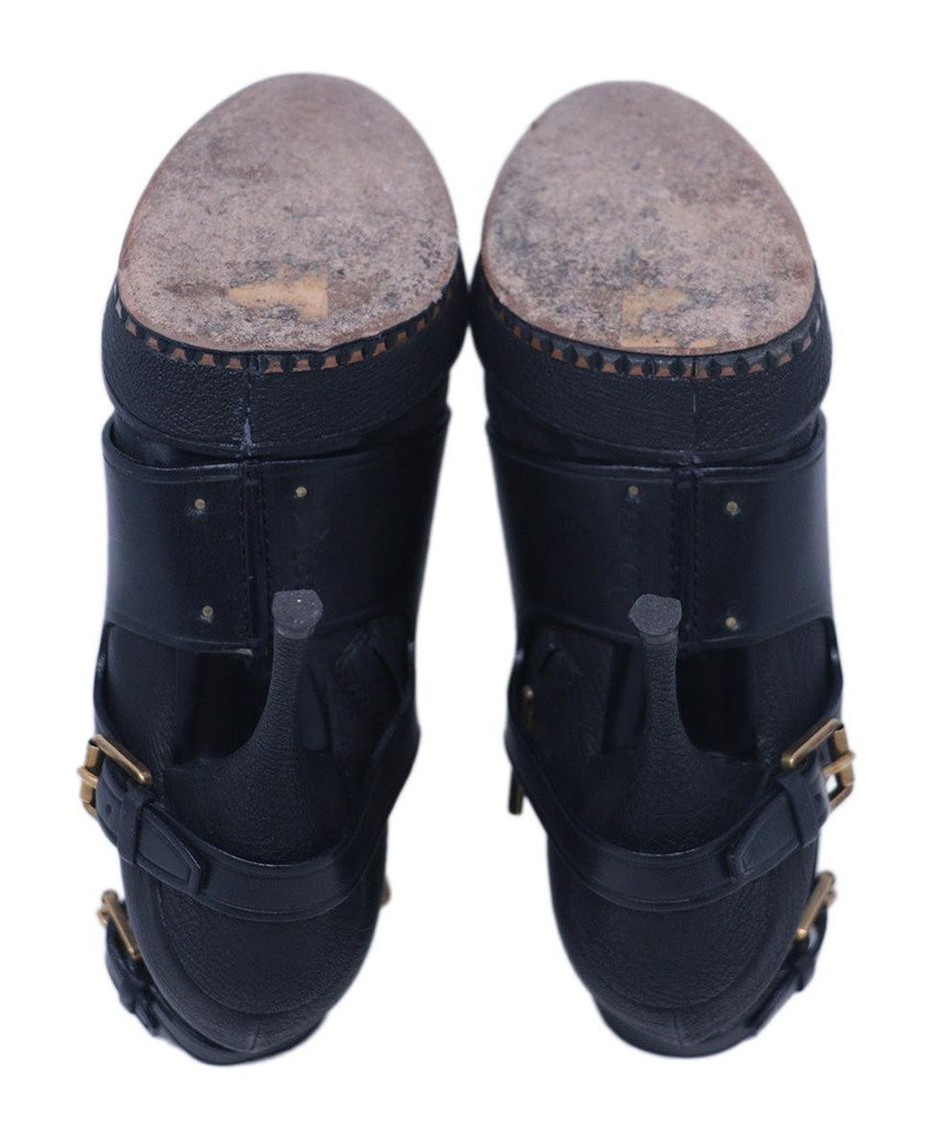 Christian Dior Black Leather Buckle Booties 4