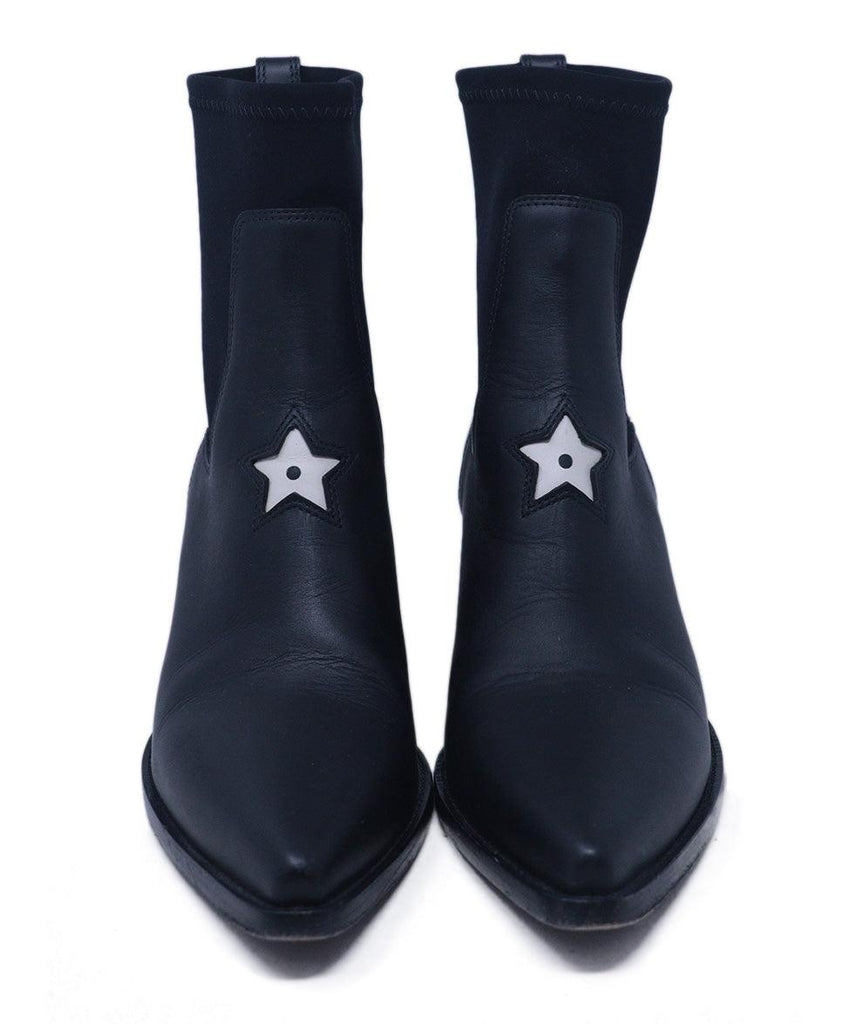 Christian Dior Black Leather Star Booties 3